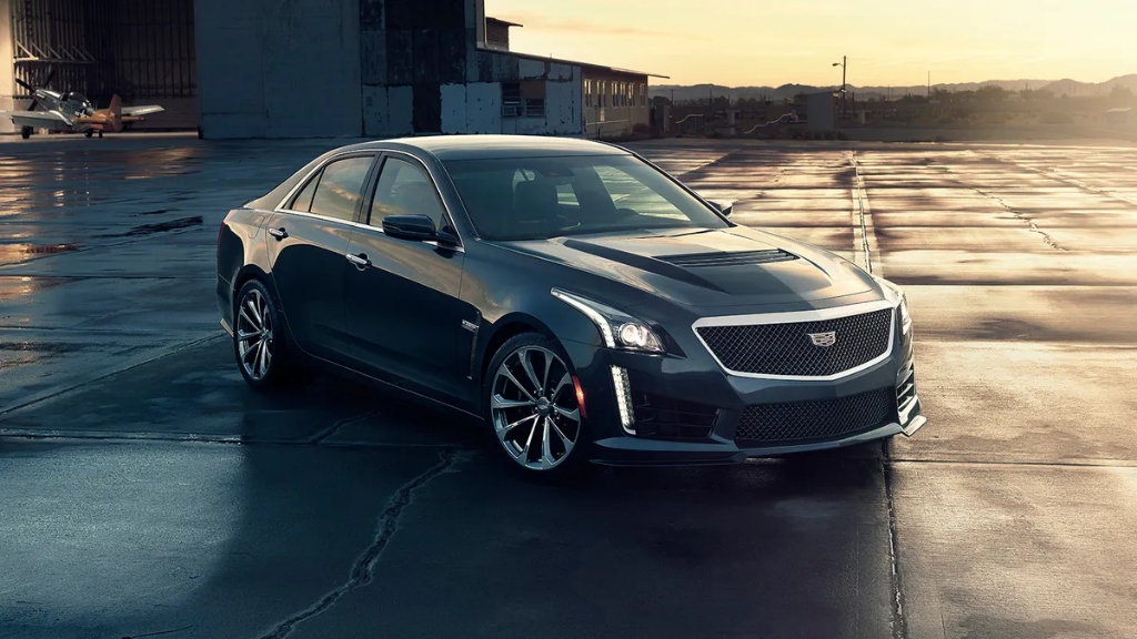 CTS-V at an airfield at sunset
